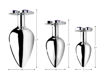Violet Flower Gem Anal Plug Set by XR Brands
