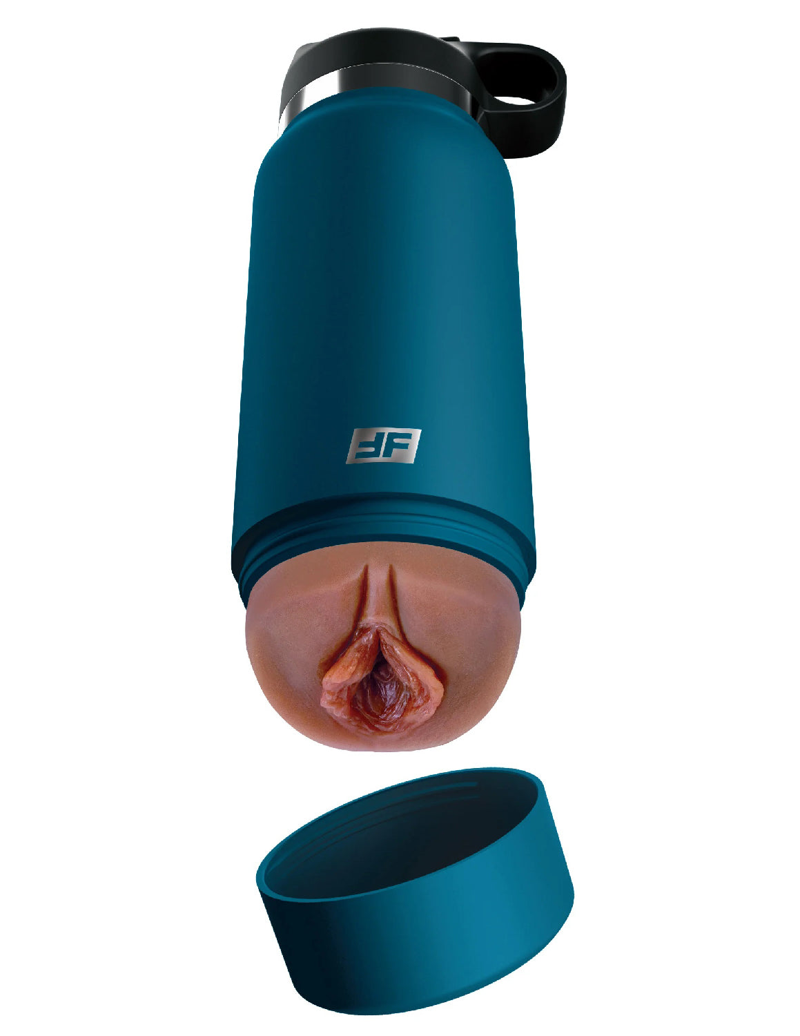 Pipedream Private Pleaser Bottle Stroker — Blue Bottle, Brown Sleeve - PDRD627-29