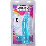 Doc Johnson Crystal Jellies Curved Realistic Dildo with Balls — 8 in Teal - DJ0288-41-CD
