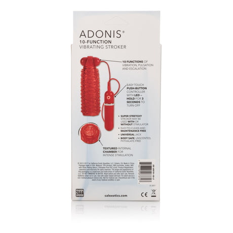 10-Function Adonis Vibrating Strokers - Red by CalExotics