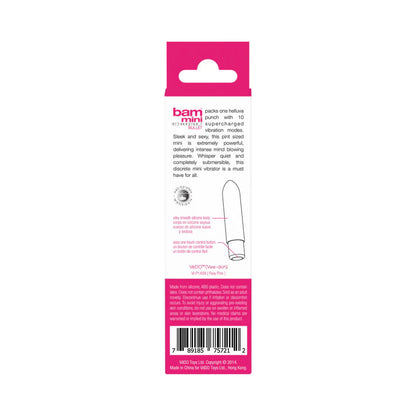 Bam Mini Rechargeable Bullet Vibe - Foxy Pink by VeDO