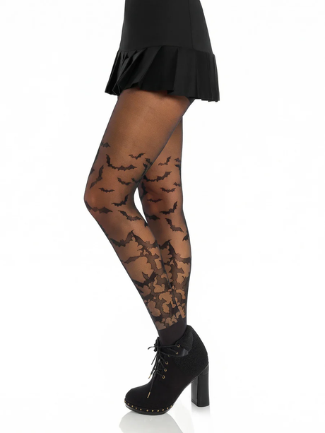 Leg Avenue Bat Wing Sheer Tights Black OS - LA-7738