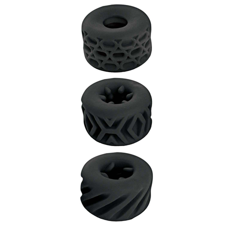 Nasstoys Super Stretchy Stroker Rings, 3-Pack — Black Silicone - NW3350-2