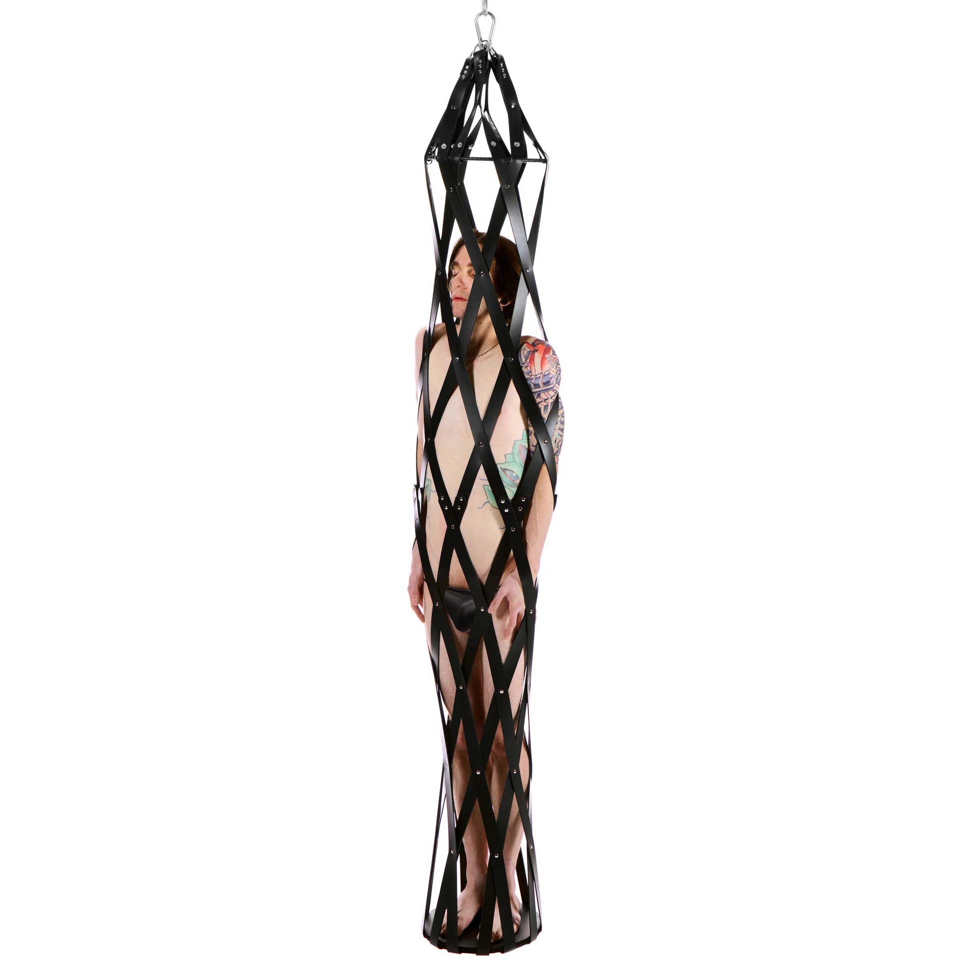 "Hanging Rubber Strap Cage - Black MS-AD743"