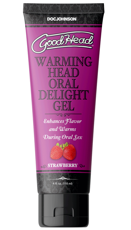 GoodHead by Doc Johnson Warming Oral Delight Gel — Strawberry, 4 fl oz - DJ1361-13-BU