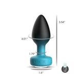 Viben Eluxe Vibrating Gem Anal Plug, Small — Blue Ombre with Remote - VB-CC9156