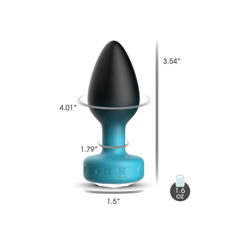 Viben Eluxe Vibrating Gem Anal Plug, Small — Blue Ombre with Remote - VB-CC9156