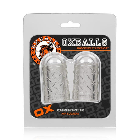 OXBALLS Gripper Nipple Suckers — Pair (Clear) - OX-AJ1073-CLR