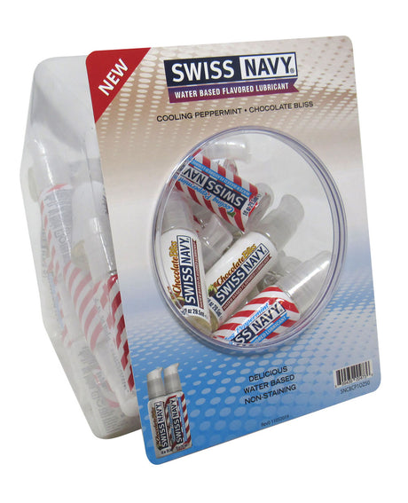 M.D. Science Lab Swiss Navy Chocolate & Peppermint Lubes — 1oz Bottles, 50pc Bowl - MD-SNCBCP1O50
