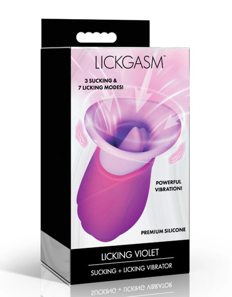 XR Brands Licking Violet Clitoral Sucking & Licking Vibrator — Purple - LG-AH928