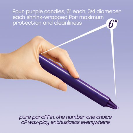 Icon Brands Make Me Melt Warm-Drip Candles 4-Pack, Purple, 6 in - IC2200