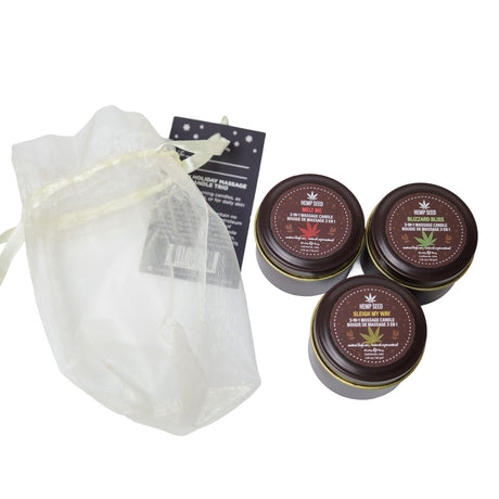 Earthly Body Hemp Seed 3-in-1 Massage Candle Holiday Trio, 3 x 1.75oz — image 2