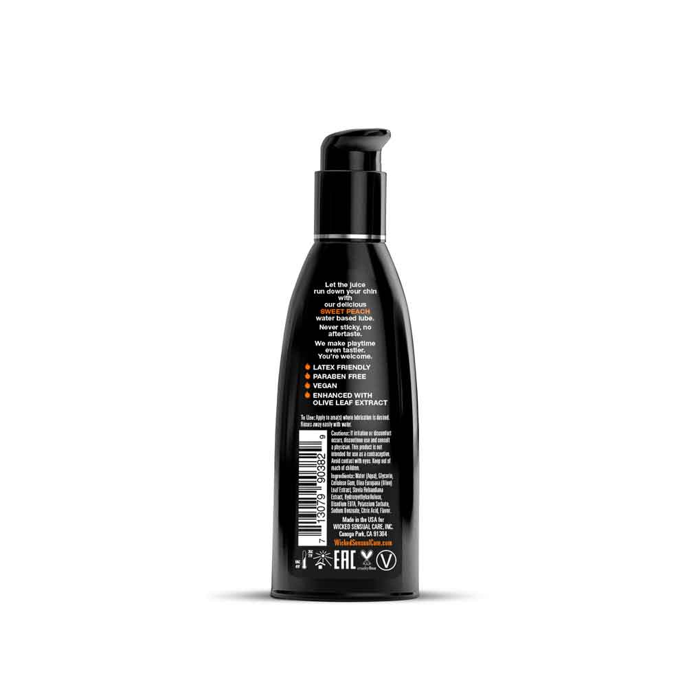 Aqua Sweet Peach Flavored Water Based Intimate Lubricant - 2 Fl. Oz. by Wicked Sensual Care