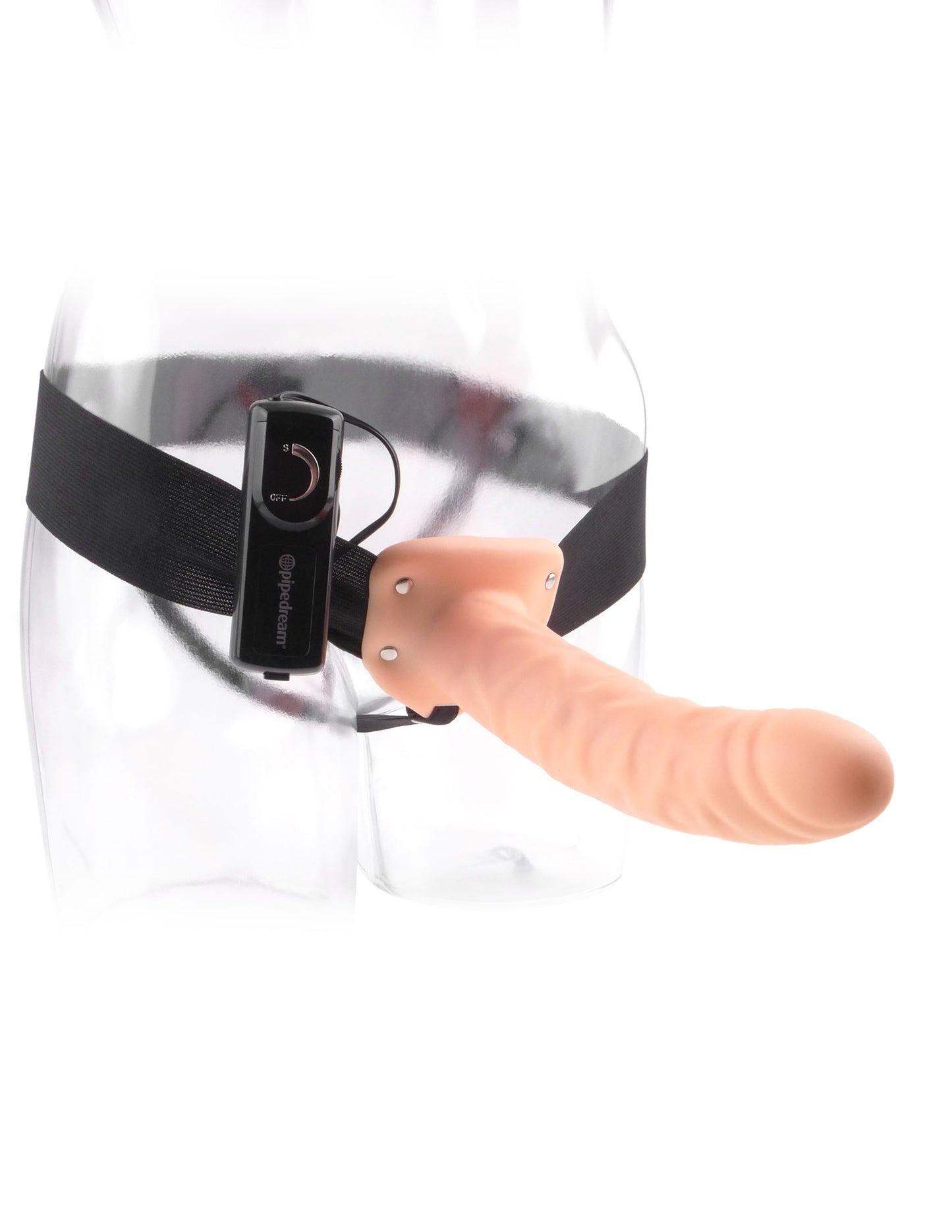 Fetish Fantasy Series 8-Inch Vibrating Hollow Strap-on - Flesh by Pipedream