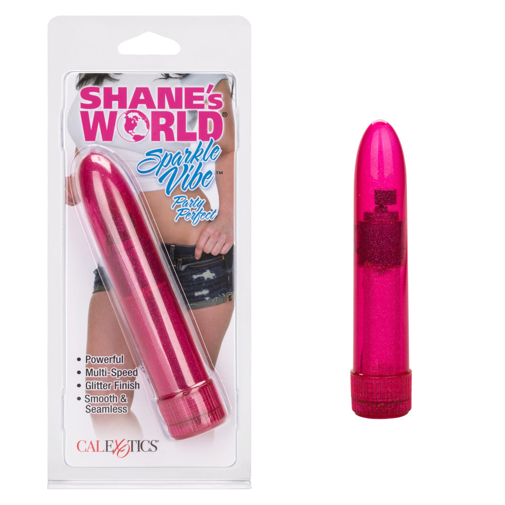 Shane's World Sparkle Vibes Mini Vibrator by CalExotics — Pink, 11.43 cm - SE0497042