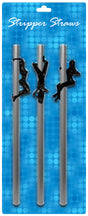 Kheper Games Female Stripper Straws — 3 Silver-Colored, 8.5 in - KG-NVS87