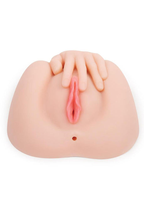XGEN Spread It Vibrating Dual-Entry Masturbator — Light, 8.12 in - X-ZO-3011