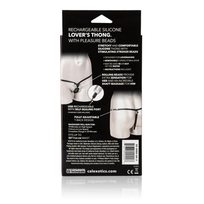 Rechargeable Silicone Lover's Thong With Pleasure Beads by CalExotics
