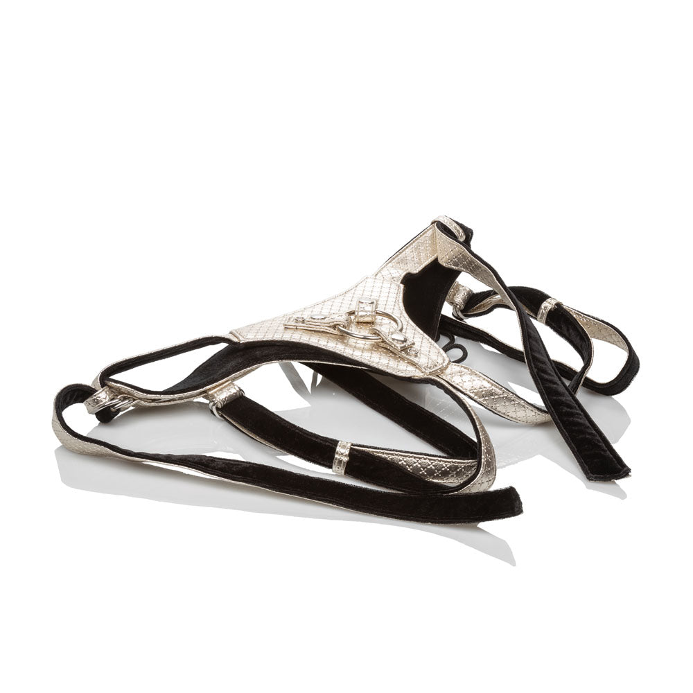 CalExotics Her Royal Harness Regal Queen — Gold Crotchless Harness - SE1563153