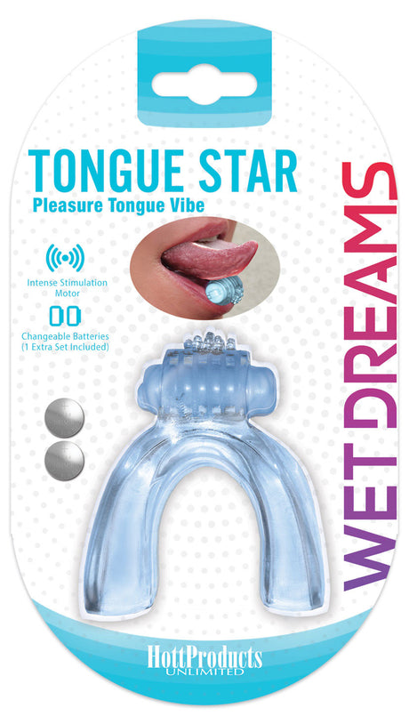 Hott Products Wet Dreams Tongue Star Tongue Vibrator — Blue - HTP3444