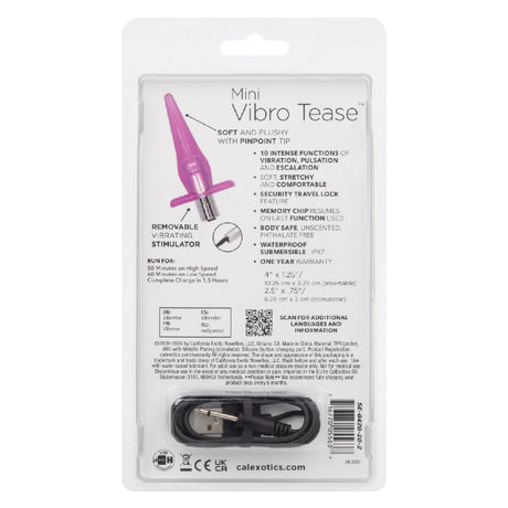 CalExotics Mini Vibro Tease Slender Probe, Pink - SE0420202