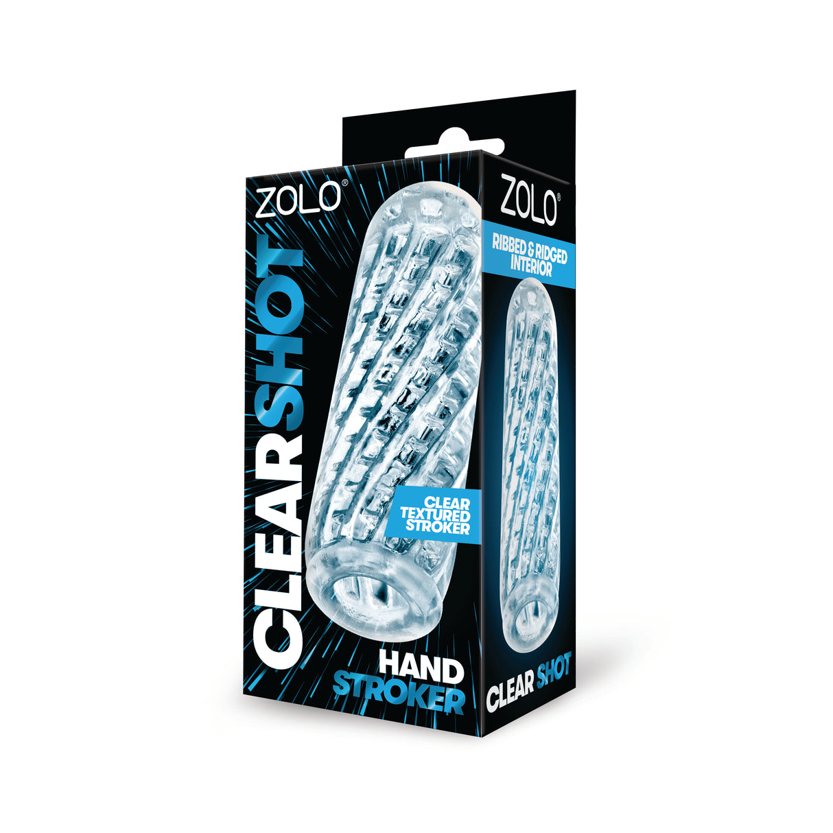 XGEN Zolo Clear Shot Hand Stroker — Clear Sleeve, 2.91×2.32×6.06 in - X-ZO6083