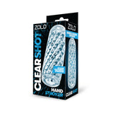 XGEN Zolo Clear Shot Hand Stroker — Clear Sleeve, 2.91×2.32×6.06 in - X-ZO6083
