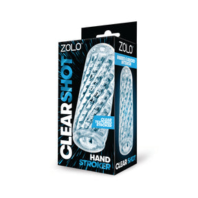 XGEN Zolo Clear Shot Hand Stroker — Clear Sleeve, 2.91×2.32×6.06 in - X-ZO6083