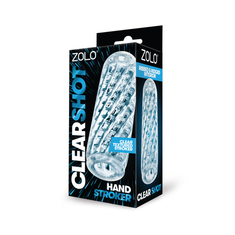 XGEN Zolo Clear Shot Hand Stroker — Clear Sleeve, 2.91×2.32×6.06 in - X-ZO6083
