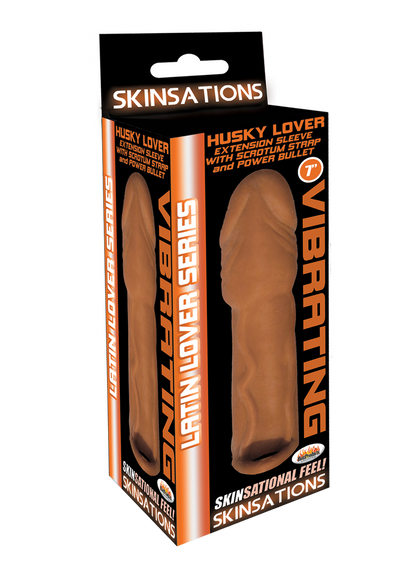 Skinsations Latin Lover Series Husky Lover 7 Inch Vibrating - Brown by Hott Products