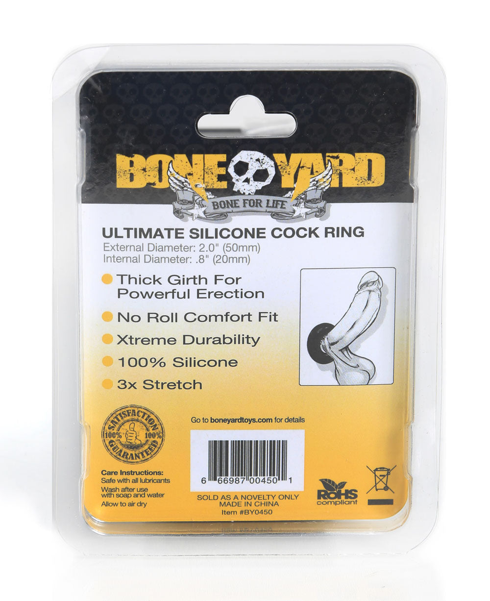 Ultimate Silicone Cock Ring - Black by Rascal