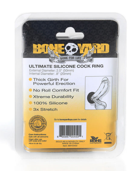Rascal Ultimate Silicone Cock Ring — Black (50mm OD, 20mm ID) - BY-0450