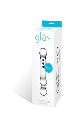 "Curved G-Spot 6 Glass Dildo GLAS-146"