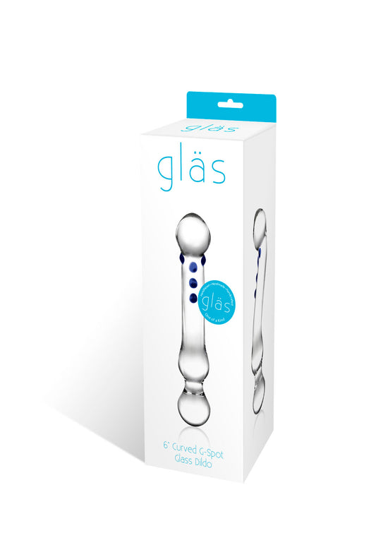 "Curved G-Spot 6 Glass Dildo GLAS-146"