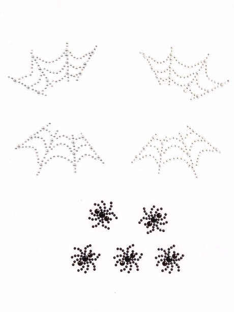Leg Avenue Spider Web Face & Body Jewel Stickers - LA-EYE047