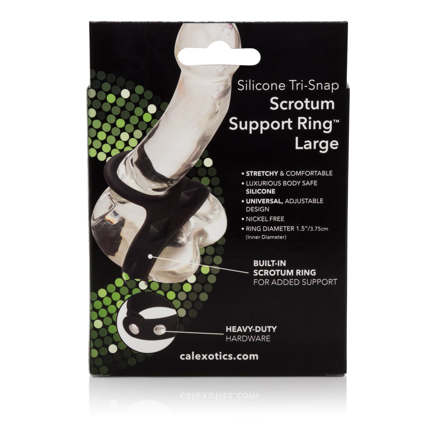 Silicone Tri-Snap Scrotum Support Ring - Large by CalExotics