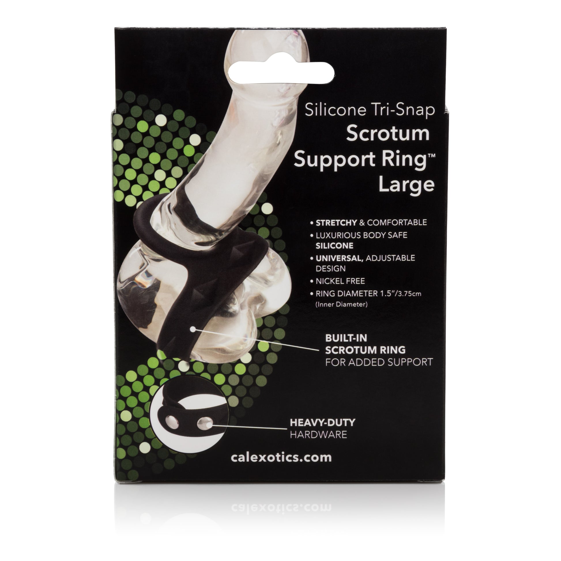 Silicone Tri-Snap Scrotum Support Ring - Large by CalExotics