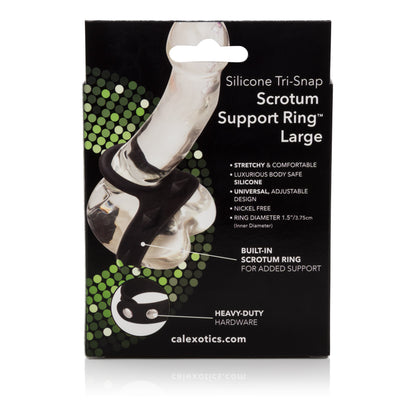 Silicone Tri-Snap Scrotum Support Ring - Large by CalExotics