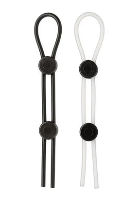 Cloud 9 Novelties Sensual XL Cock Ring 2-Pack — Black & White - WTC85224