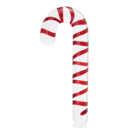 Electric Novelties Candy Cane Dream Glass Dildo — 7.5" (5" Insertable) - GLAS-173