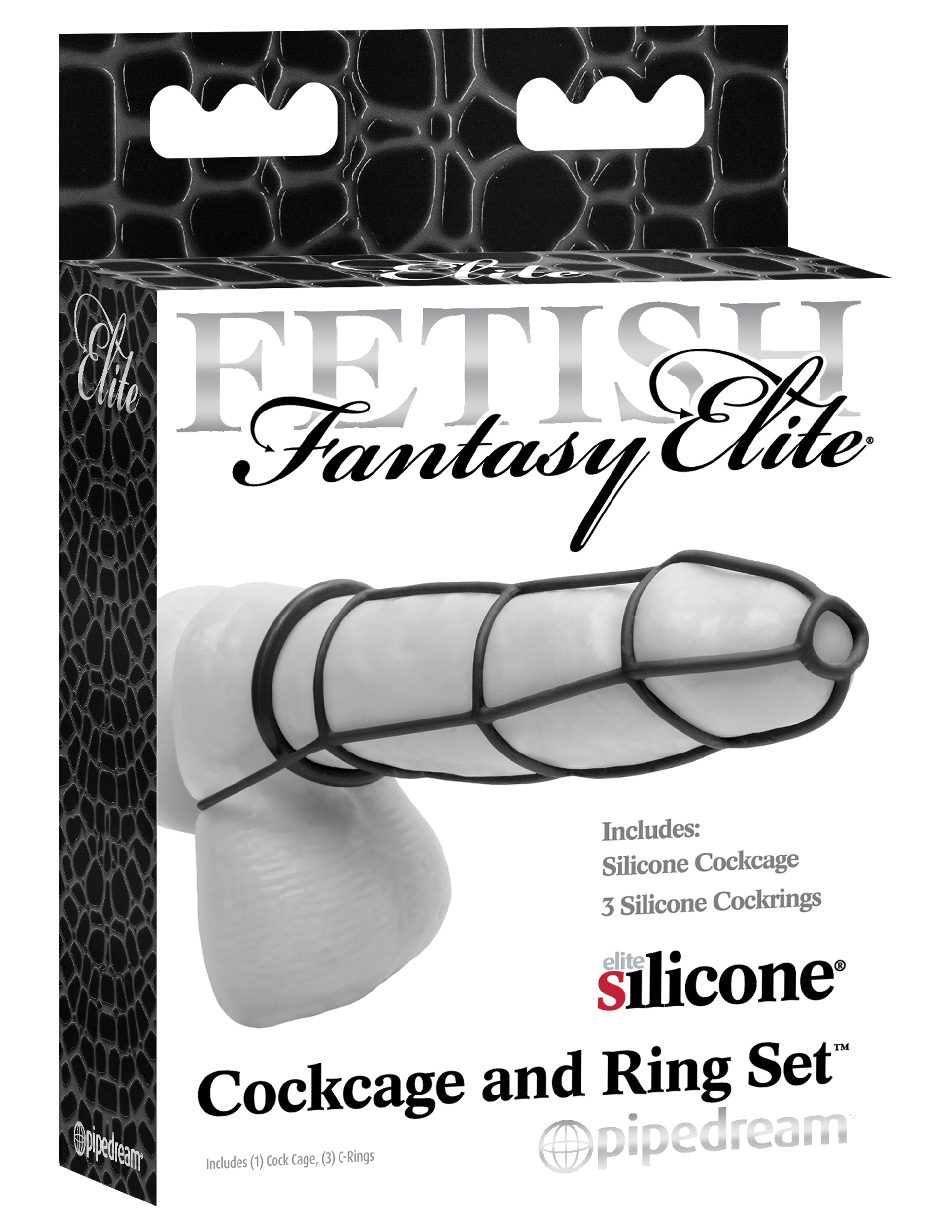 Fetish Fantasy Elite Cockcage and Ring Set - Black by Pipedream