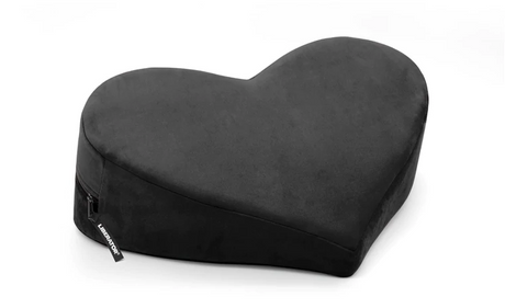Liberator Heart Wedge Positioning Pillow, Black Microvelvet, 18 x 14 x 7 - L8520