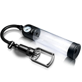 Curve Toys Pump Up Gauge Penis Pump with Pull Rod, Clear - JOCK-CN1033