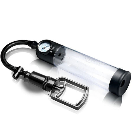 Curve Toys Pump Up Gauge Penis Pump with Pull Rod, Clear - JOCK-CN1033