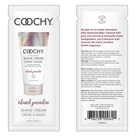 Coochy Island Paradise Shave Cream — 0.5 fl oz Foil - HP1025
