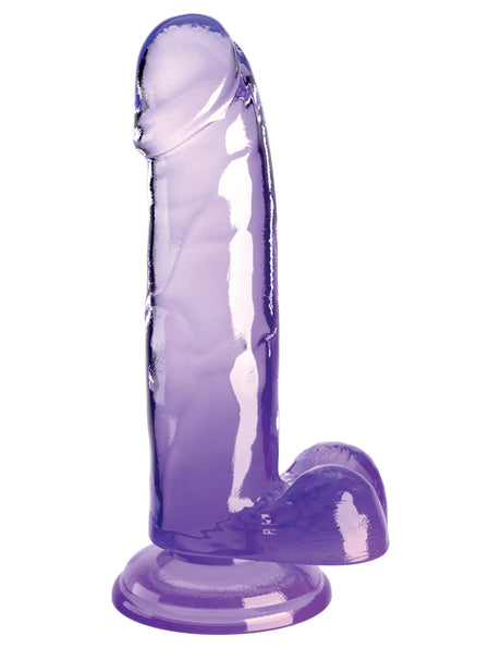 Pipedream King Cock Clear 7 Inch Dildo with Balls — Purple - PD5754-12
