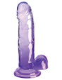 Pipedream King Cock Clear 7 Inch Dildo with Balls — Purple - PD5754-12