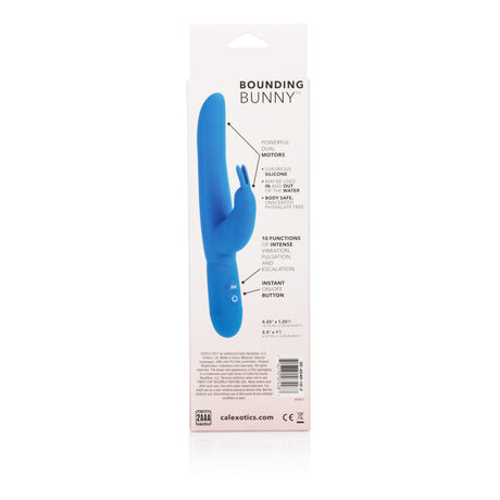 CalExotics Posh 10-Function Silicone Bounding Bunny — Blue - SE4540103