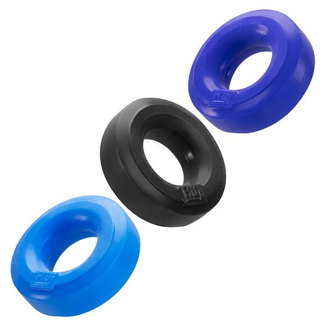 Hunkyjunk HUJ3 C-Ring 3-Pack — Cobalt Multi - OX-HUJ-102-BLUMULTI