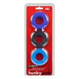 Hunkyjunk HUJ3 C-Ring 3-Pack — Cobalt Multi - OX-HUJ-102-BLUMULTI